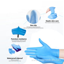 Powder Free Blue Nitrile Gloves For Food Grade Waterproof Hypoallergenic Disposable Work Safety